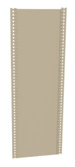 A vertical beige panel with a row of evenly spaced square holes running along each side. The holes form a rectangular grid on both edges of the panel. The surface is smooth and appears to be made of metal or a similar material.