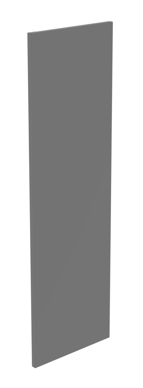 Gray, rectangular flat panel, slightly tilted, isolated on a white background.