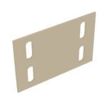 A beige, rectangular object with four evenly spaced elongated oval holes. The object is positioned diagonally, showing its flat surface and thin edges against a white background.