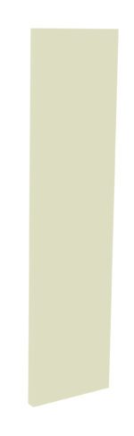 A tall, narrow, rectangular, light beige panel standing upright against a plain white background.