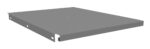 This image shows a gray, rectangular metal tray with small holes on its side edges. The tray has a flat bottom and slightly raised sides. The background is plain white.