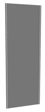 Grey rectangular metal panel with perforated edges for mounting, designed as a server rack component. The panel is vertically oriented and isolated on a white background.