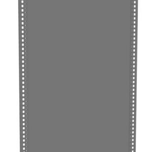 Grey rectangular metal panel with perforated edges for mounting, designed as a server rack component. The panel is vertically oriented and isolated on a white background.