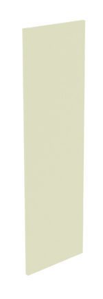 A tall, rectangular, beige panel standing vertically against a white background. It has a smooth, unadorned surface, with sharp edges and corners, casting a slight shadow to the right.