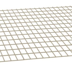 A beige metal grid or wire mesh displayed against a white background, shown in perspective from a slight angle. The grid is composed of evenly spaced horizontal and vertical bars.