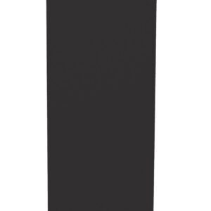 A tall, black, rectangular geometric shape set against a plain white background. It appears solid and slightly tilted to the right.