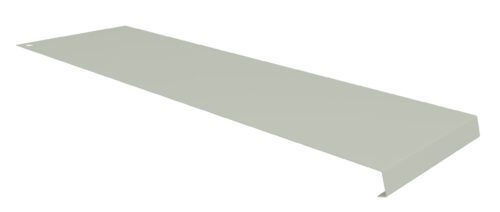 A gray, flat metal bracket with a simple, rectangular shape is displayed against a white background. The bracket features a single hole on one end, suggesting it is designed for installation or mounting purposes.