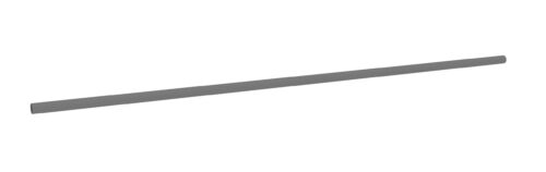 A long, thin, gray cylindrical rod on a white background.