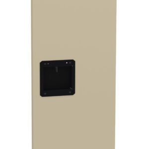 Beige rectangular panel with ventilation slots and a small black recessed handle in the center.