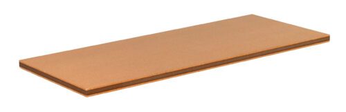 bwnxysgv7tvooksg6fuz.jpg A rectangular wooden shelf plank with smooth edges and a light brown finish, positioned against a white background.