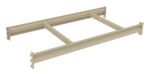 Image of a beige metal shelf bracket with a simple, rectangular design, featuring three horizontal bars and two vertical supports. The structure is shown against a plain white background.