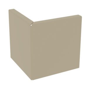 A 3D rendering of a beige, L-shaped corner cover or protector, designed to shield edges or corners, likely used for walls or furniture. The design shows a smooth texture with a simple, modern style.