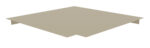 A beige, flat object with a square shape and two folded edges on opposite sides, resembling a folded piece of paper or thin cardboard.