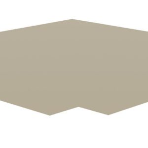 A beige, flat object with a square shape and two folded edges on opposite sides, resembling a folded piece of paper or thin cardboard.