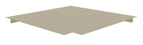 bzkeaxvwfvvjkisdxyl4.jpg A beige, flat object with a square shape and two folded edges on opposite sides, resembling a folded piece of paper or thin cardboard.