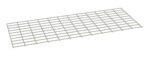 Image of a metal grid or grate with a rectangular shape, composed of evenly spaced horizontal and vertical bars, forming a series of square openings. It is set against a plain white background.