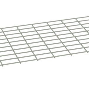 Image of a metal grid or grate with a rectangular shape, composed of evenly spaced horizontal and vertical bars, forming a series of square openings. It is set against a plain white background.