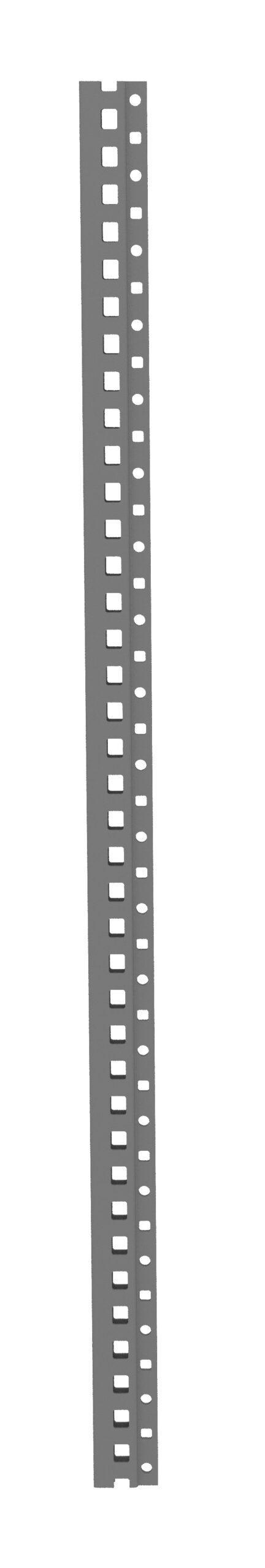 cgcht13jngwgvn7seihj.jpg A long, narrow metal beam with evenly spaced square holes along its length, shown vertically on a plain white background.