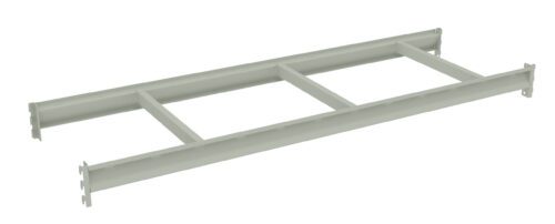Image of a light grey metal cable tray with a ladder design, featuring two parallel side rails connected by multiple horizontal rungs. It is used for supporting electrical cables and appears isolated on a white background.