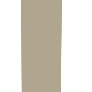 A vertical rectangular beige panel standing upright against a white background.