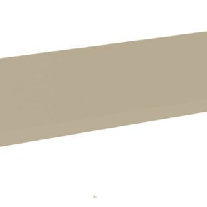 Rectangular beige foam mattress against a white background.