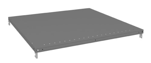 A flat, gray, rectangular metal panel with small holes along the edges, designed to be mounted or connected to a structure. The panel appears to have brackets or clips at the corners for securing it in place.