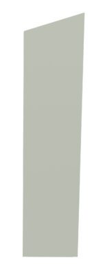 A tall, narrow, and slightly angled light gray rectangular shape against a plain white background.