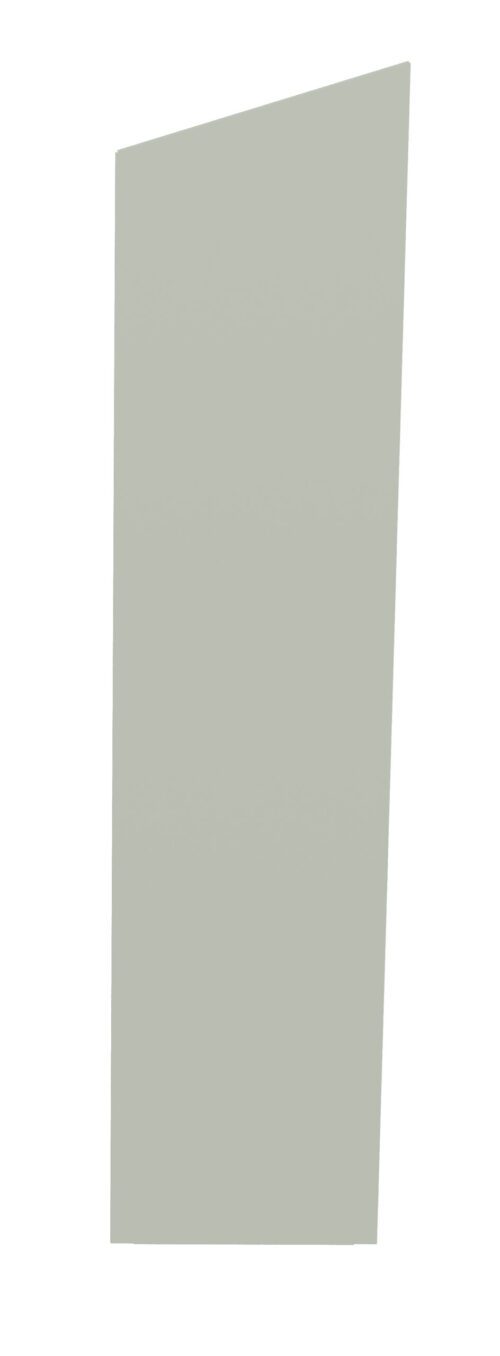 A tall, narrow, and slightly angled light gray rectangular shape against a plain white background.