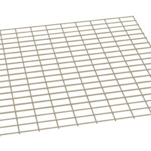 A beige square grid with evenly spaced vertical and horizontal lines creating small squares. The grid is viewed from an angled perspective on a plain white background.