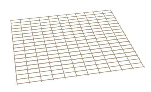 A beige square grid with evenly spaced vertical and horizontal lines creating small squares. The grid is viewed from an angled perspective on a plain white background.