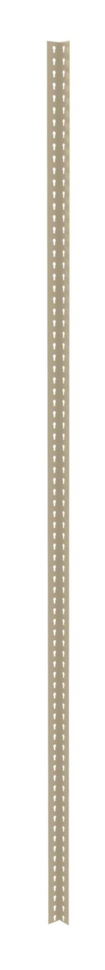A beige, L-shaped metal strip with evenly spaced small circular holes along its length. The strip is shown against a white background.