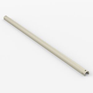 A long, slender beige rod with a slightly curved and open section on one end, set against a plain white background.