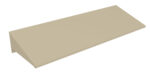 A beige, slanted metal awning with a simple design. The awning is rectangular, angled downwards, and appears to be designed for outdoor use, possibly as a window or door cover. The background is plain white.