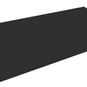 Black, rectangular 3D object resembling an angled ramp or wedge, shown against a white background.