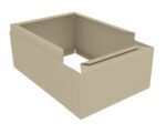 A plain beige box shown from a high angle. The box is open and has four connected sides with no top, displaying a simple and minimalist design.