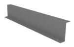 Gray, L-shaped metal bracket with holes at both ends, suitable for mounting or structural support. The surface appears smooth with a matte finish.