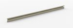A long, light gray metal rail with a flat base and two parallel ridges running along its length, designed for mounting or securing objects. The rail is placed against a plain white background.