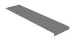 Grey metal sheet with a small hole on one end and a bent edge on the opposite side, positioned against a white background.