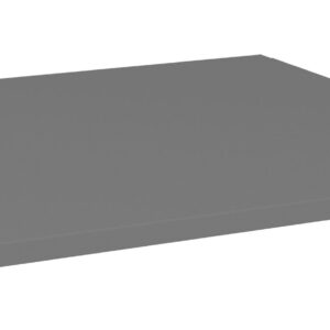 A flat, rectangular, gray sheet with a smooth surface and slightly raised edges, viewed from an angle against a white background.