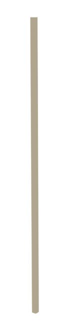 A tall, thin, vertical beige pole against a plain white background.