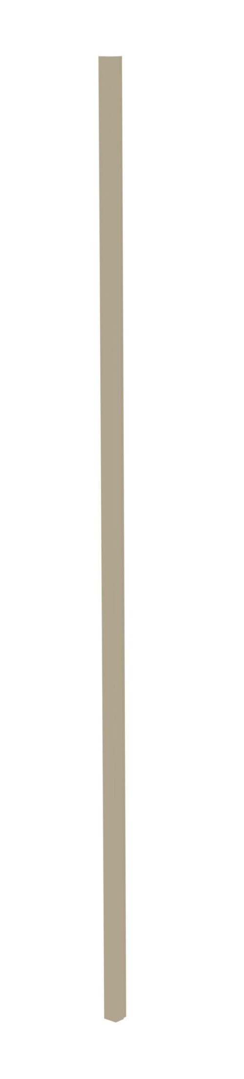 A tall, thin, vertical beige pole against a plain white background.