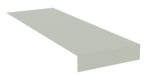 A long, light gray rectangular 3D slab with a beveled edge, positioned at an angle against a white background.