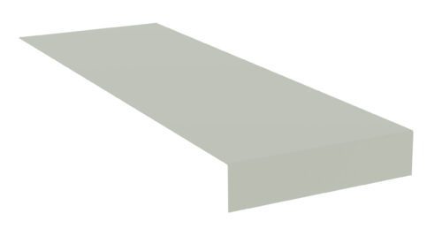 A long, light gray rectangular 3D slab with a beveled edge, positioned at an angle against a white background.