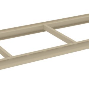 A beige metal ladder rack with three horizontal crossbars and two vertical sides, designed for cable management or support on a flat surface. The structure is oriented horizontally, and the background is plain white.