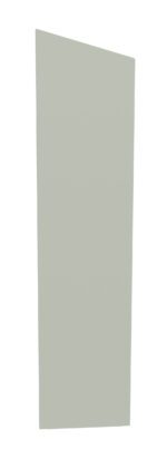 Tall, narrow, rectangular panel in a light gray color with one slanted top edge against a white background.