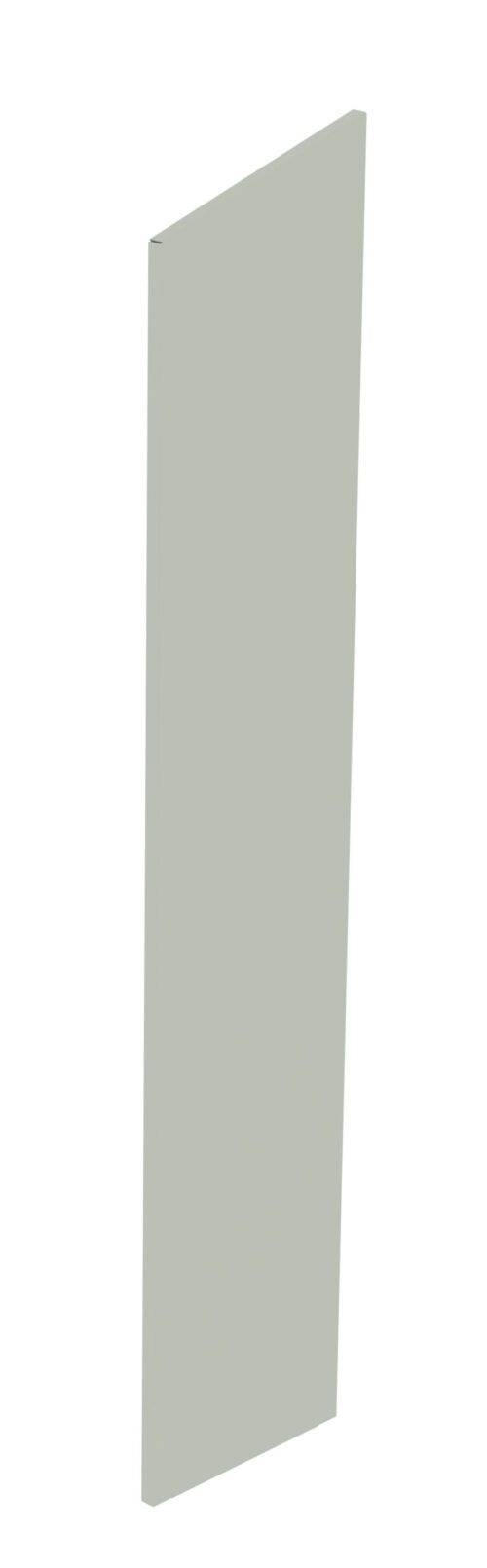 A tall, thin, rectangular, light gray panel is shown standing vertically against a white background.