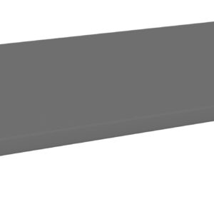 A large, flat rectangular metal panel with a smooth gray surface.