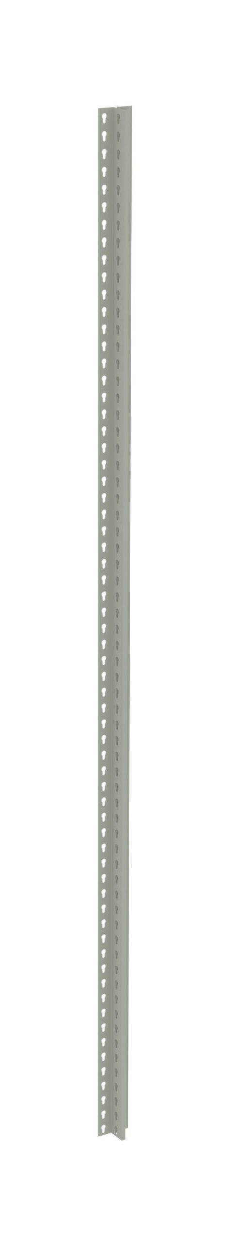 A long, narrow metal strip with a series of evenly spaced triangular cutouts along its length, placed against a plain white background.