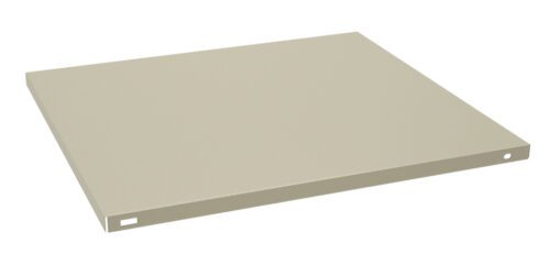 e8dg14fs1rfjxv0ag01j.jpg A beige, rectangular shelf with a smooth surface and clean edges, viewed from a low angle. There is a small hole on one side, possibly for mounting or support. The shelf appears simple and minimalist in design.