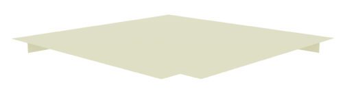 e8dgsymnyj0qqkko3us5.jpg A simple illustration of a large, flat, light beige square with two small rectangular shapes extending downward from the edges on opposite sides, resembling a table top or platform. The background is plain white.